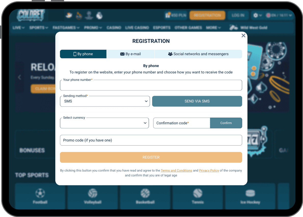 Register as a user and verify your account