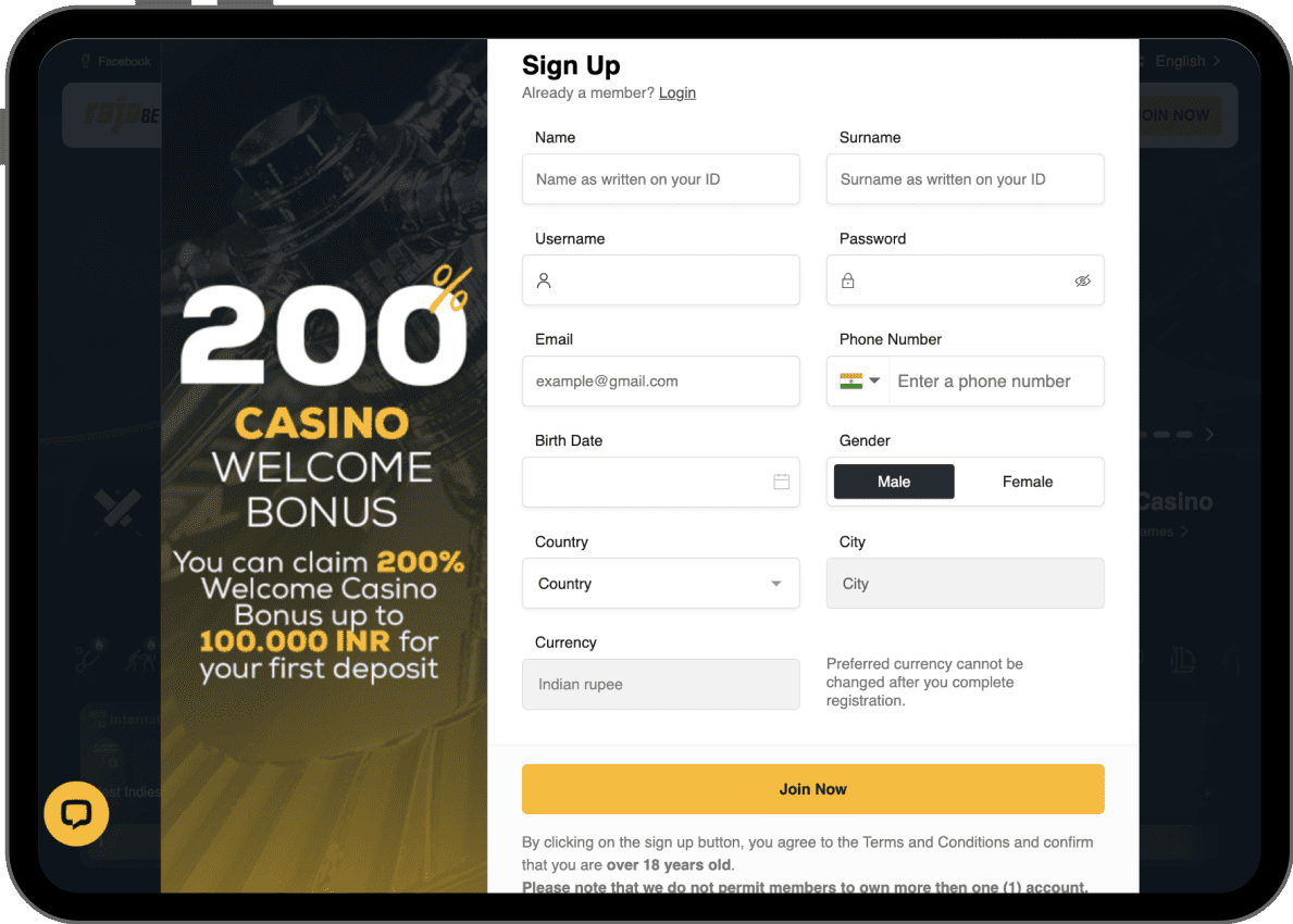 ѕіgn uр іn Rајаbеtѕ